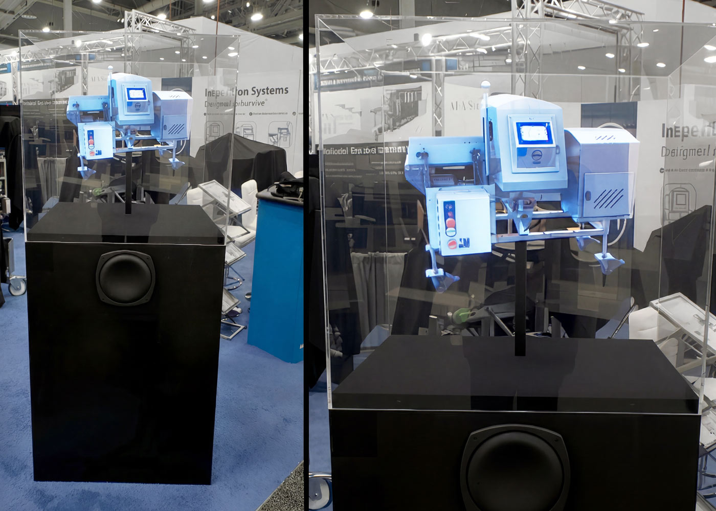 Trade Show Hologram Rental LED Fan on Pedestal